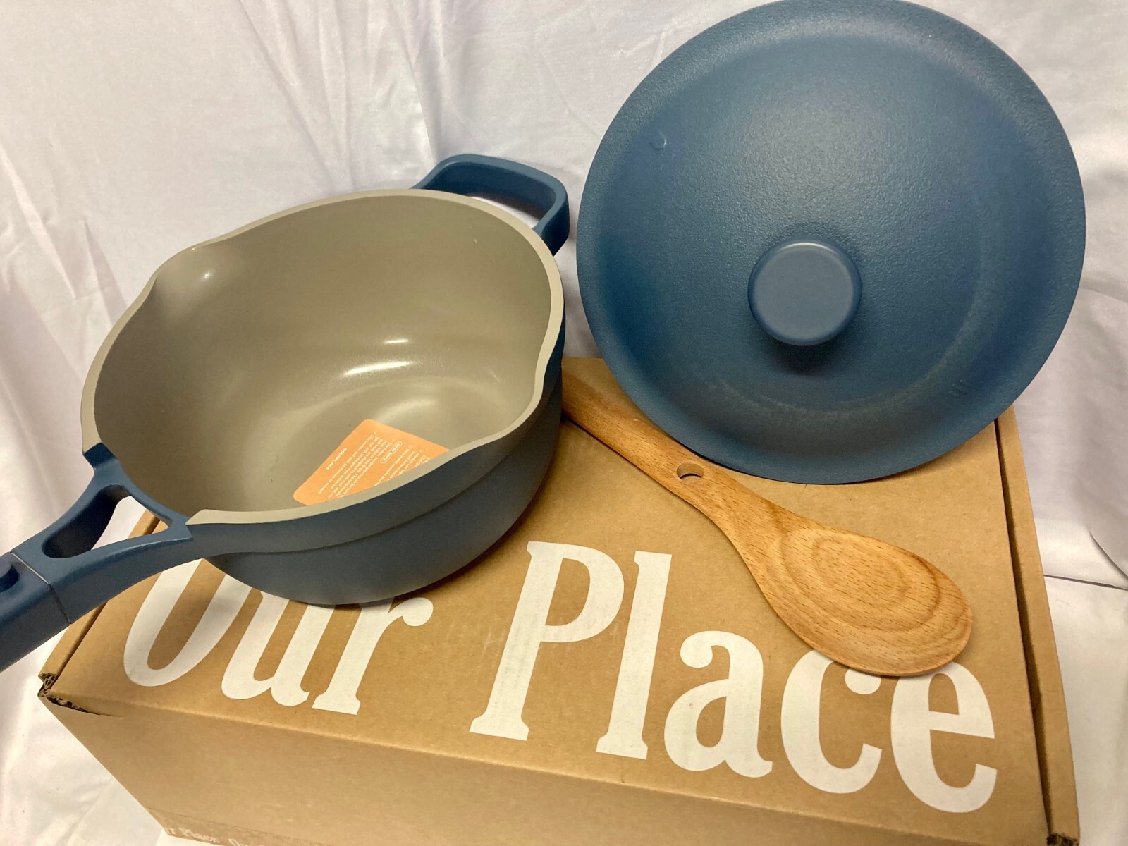 OUR PLACE Mini Perfect Pot 2.5QT Blue Salt Open Box