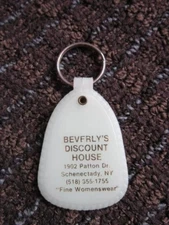 Schenectady NY Vtg Key Ring Beverlys Discount House Keychain Collectible FreShip