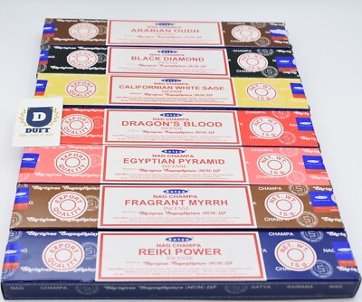 SATYA NAG CHAMPA Original Hem Räucherstäbchen Joss AGARBATTI Mix Düfte Box