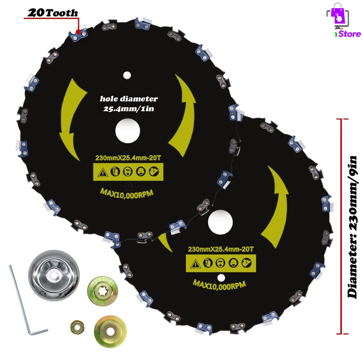 9"x20T Chainsaw Tooth Brush Blade Kit Cutter Trimmer Weed Eater Blade w