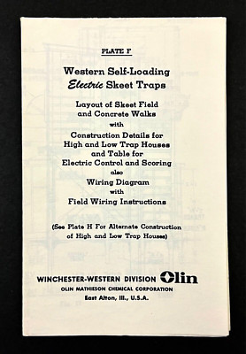1960s Winchester Olin Western Wiring Skeet Trap Houses Construction VTG Diagrams