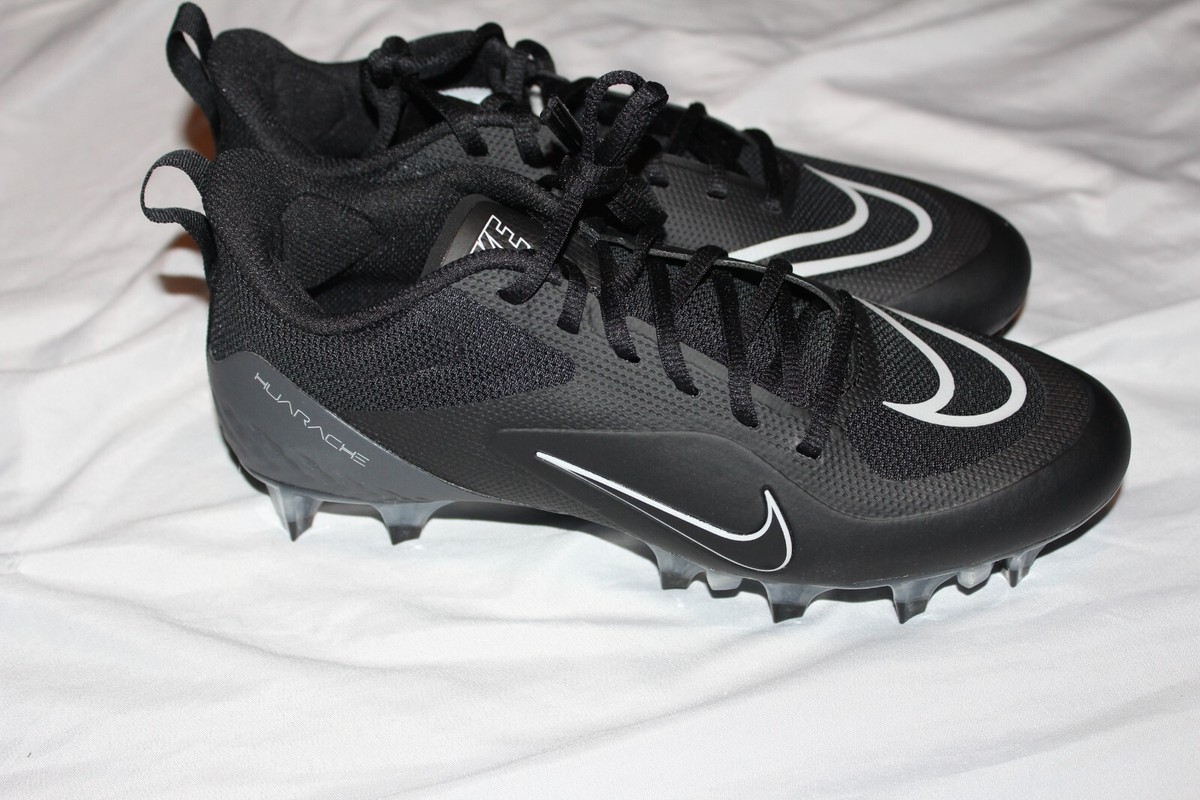Size 7.5 - Nike Alpha Huarache 8 Pro Black Metallic Silver