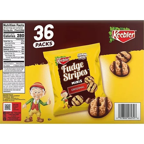 Keebler Mini Fudge Stripe Cookies, 2 oz., 36 ct. - Picture 2 of 5