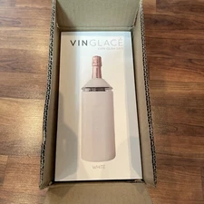 ViNGLACE Portable Wine & Champagne Chiller Insulator in Stainless Steel White