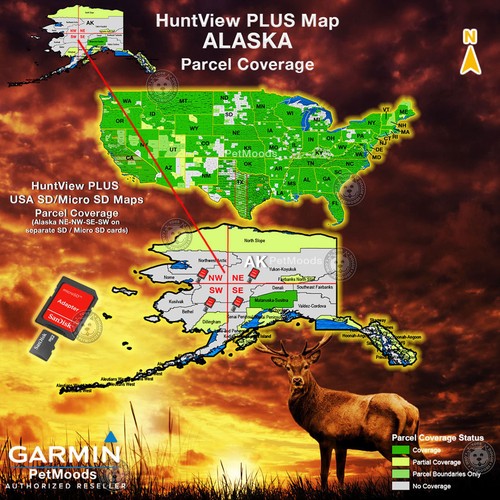 Garmin HuntView PLUS Map ALASKA NORTHWEST - MicroSD Birdseye Satellite Imagery - 第 3/8 張圖片