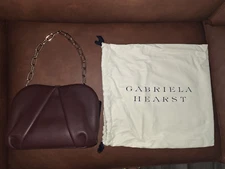 BORDEAUX GABRIELA HEARST TAYLOR LEATHER CLUTCH 2024 BAG ITALY $3450