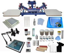 4 Color 2 Station Shirt Printing Start Kit Necessary Equipments and Materials   
