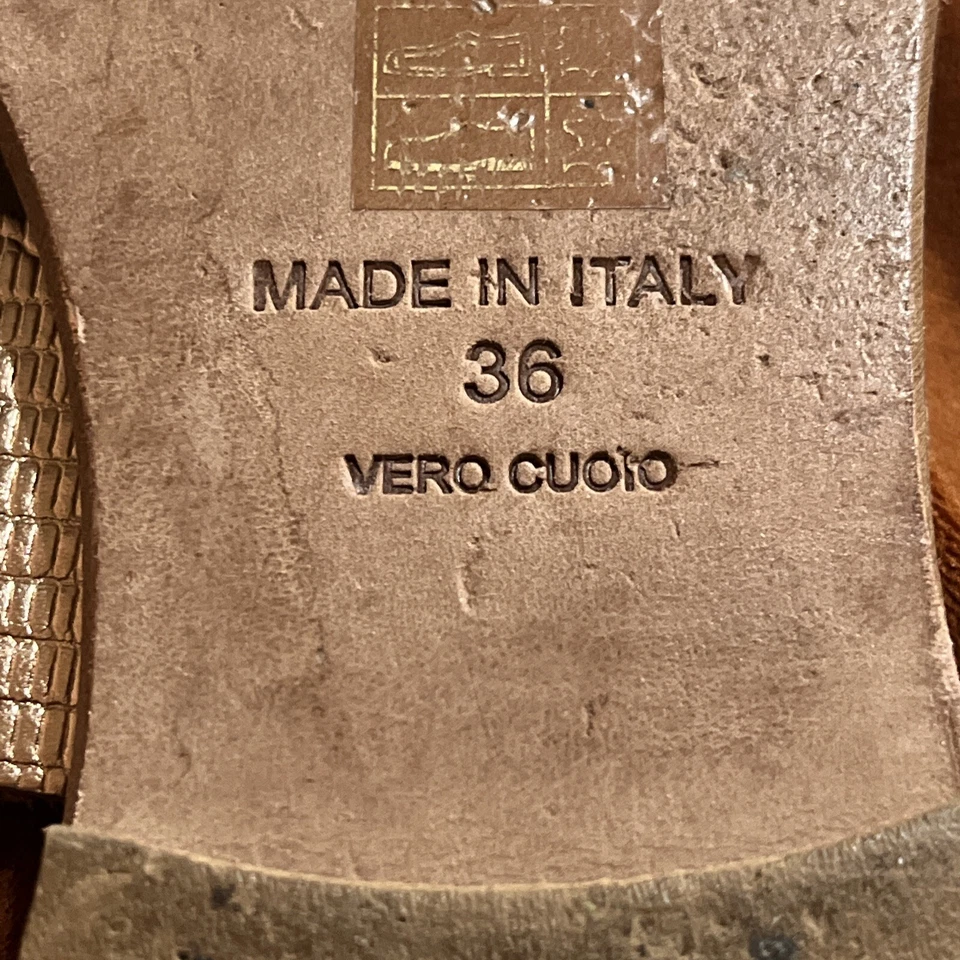 Sandalias Italianas de Cuero Metálicas Oro Rosa Por Joie A LA Plage Talla 6 Foto 4 de 4