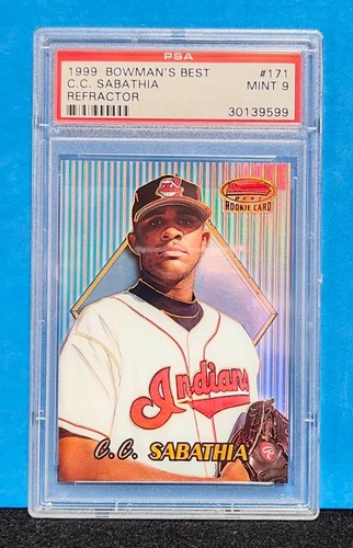 1999 BOWMAN'S BEST #171 CC SABATHIA RC ROOKIE REFRACTOR #021/400 LOW POP (BBMO)