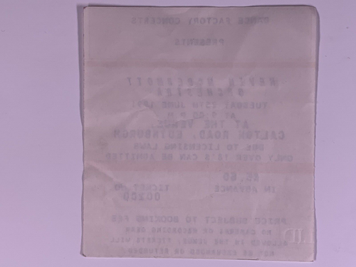 Kevin Mcdermott Orchestra Ticket Original The Venue Edinburgh *200 June 1991 - Picture 2 of 11