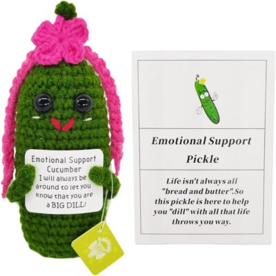 Funny Positive Avocado Mini Crochet Gifts with Affirmations Red 