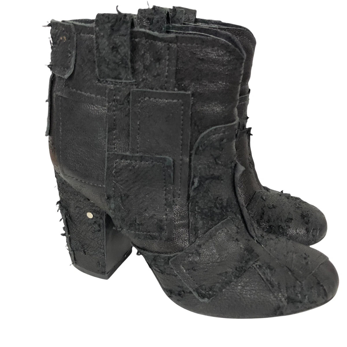 Bottines Laurence Dacade Pete - Cuir Daim Noir Clouté Argent - Taille 39
