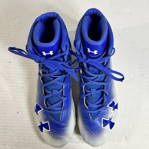 Under Armour Mens Highlight Football Cleats High Top Blue/White **READ** - Picture 4 of 15