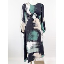 Rachel Pally Abstract Brushstroke Maxi Dress Size XS Long Sleeve