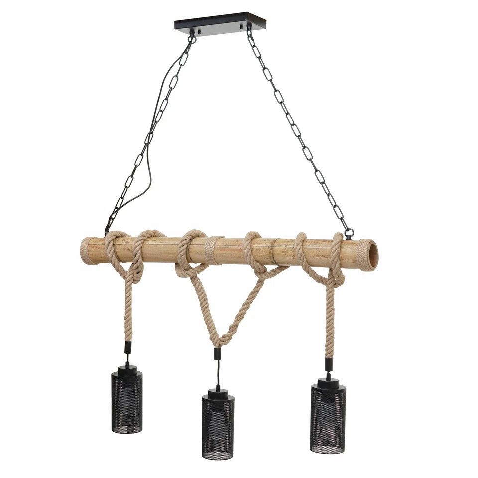 Pendelleuchte MCW-H82, Hängeleuchte, Industrial schwarz, 3x Rohrlampenschirm