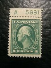 1912 1c Green Postage Stamp Scott 405 Top Plate 5881 (RARE) Well Extremely Fine. — photo 2