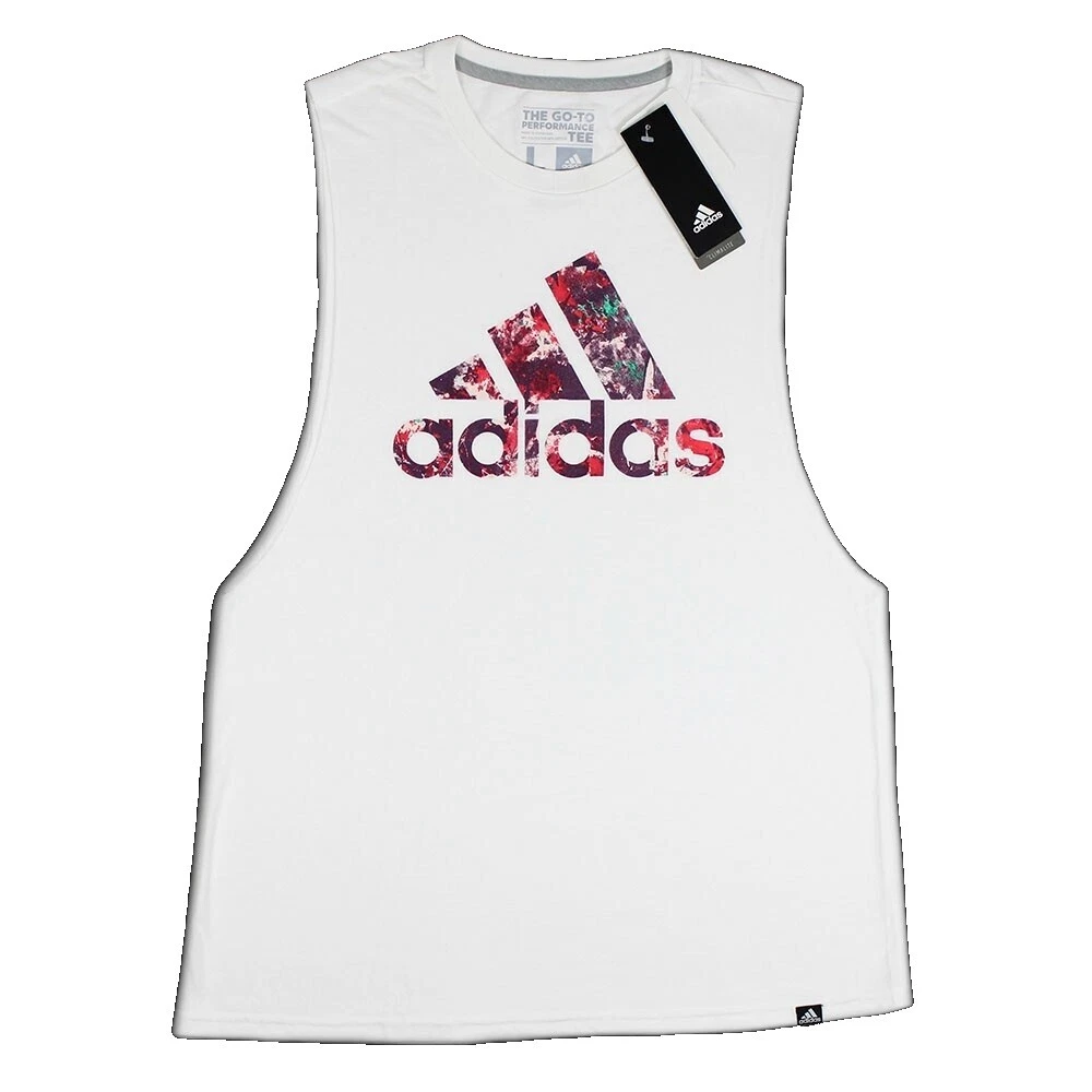 White Floral Activewear Tops for Women