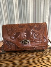 60  s Vintage Hand Tooled Cow Hide Purse
