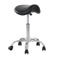 Hydraulic Saddle Stool Rolling Swivel Chair with Wheels Heavy Duty Stool Chair