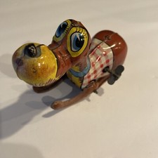 Vtg Flipping Dog tin toy japan wind up. Vibrant Colors