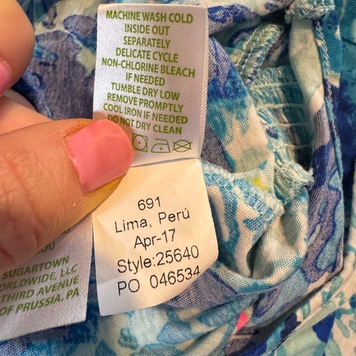 Lilly Pulitzer Imogen Jumpsuit Girls Sparkling Blue Hey Bay Bay Sleeveless Sz S - Picture 6 of 10