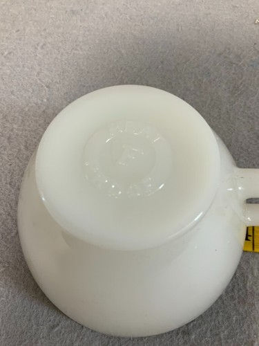 Vintage 7 Federal Glass Meadow Gold Cup & Saucer Milk Glass Gold Trim Heat Proof - Picture 13 of 13