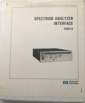 HP 35601A Spectrum Analyzer Interface Operating & Service Manual P/N 35601-90001