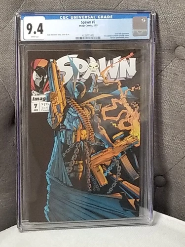Spawn # 7 - Overt-Kill Appearance 1993 - CGC Graded 9.4 - White Pages, NEW GRADE