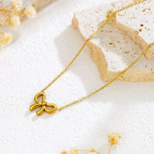 Necklace Fashion Bow Tie Necklace  Earring's Set Stainless Steel Jewelry