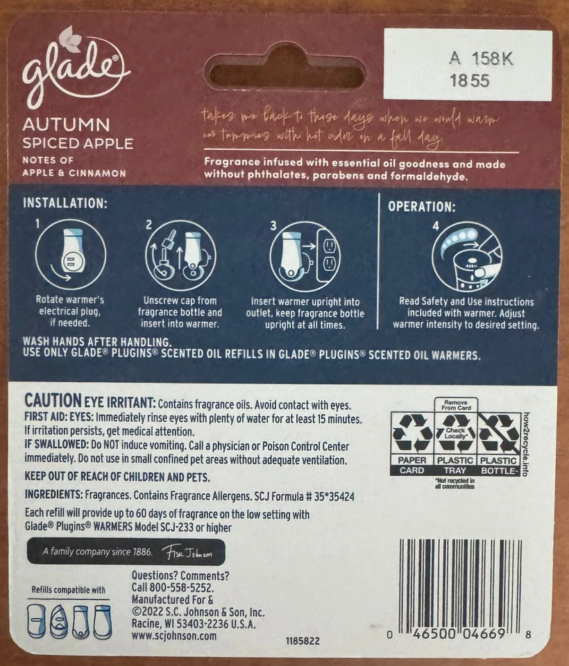 Glade PlugIns 10 Scented Oil Refill Autumn Spiced Apple Limited Edition Cinnamon - Image 3 of 3