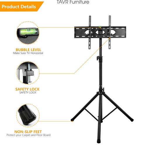 Flat Screen TV Tripod Stand with Tilt Mount for 37-70 inch LCD LED TVs - Picture 4 of 9