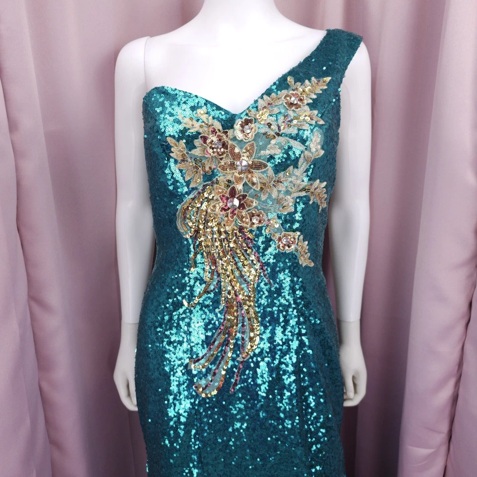 Grace Karin Women's Floral Sequin One Shoulder Corset Sheath Ball Gown Dress 6 - Image 4 of 4