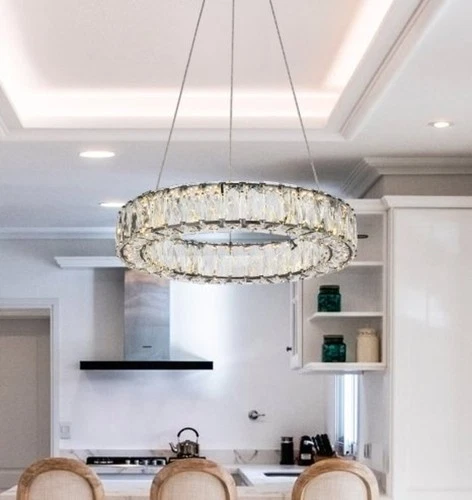 Elegant Lighting 3503D17 Monroe 18"W LED Crystal Ring Chandelier - Gold - Picture 2 of 12