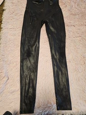 SPANX Black Leggings Metallic  Shimmer Size L/G