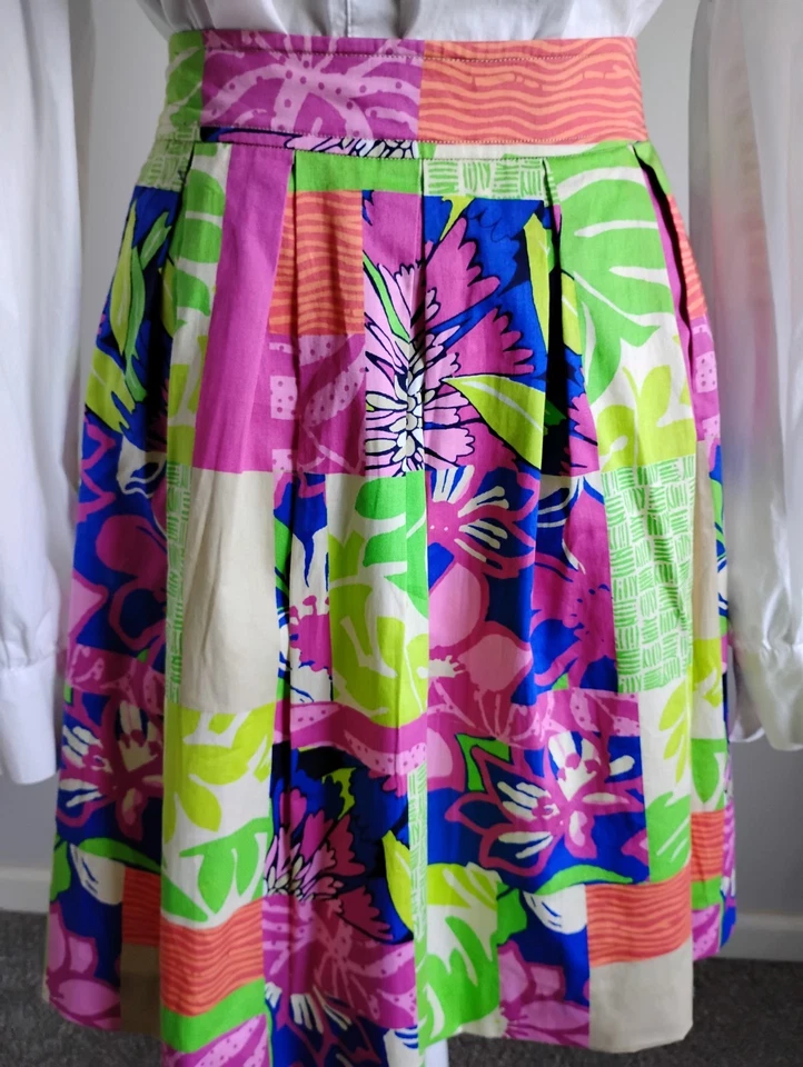 Falda Plisada Clásica Lilly Pulitzer Hasta la Rodilla Coloridos Bolsillos Talla 2 Foto 3 de 4