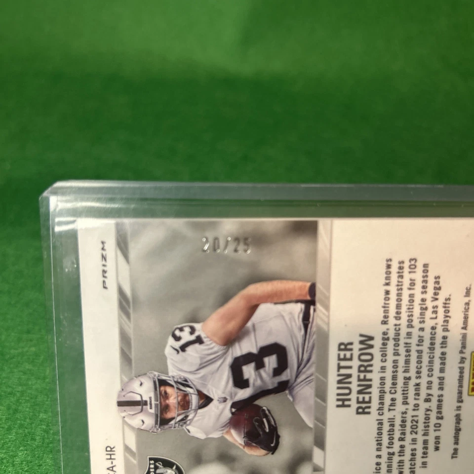 2022 Panini Contenders Optic- Hunter renfrow green pulsar  autograph /25 - Image 3 of 4