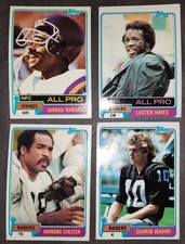 Rare 1981 Topps Football 4 stars Rashad #140 Chester #65 Bahr #107 Hayes #20