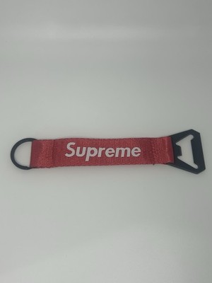 Supreme Red Webbing Bottle Opener Keychain