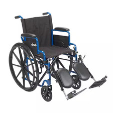 20 In. Blue Streak Wheelchair with Flip Back Desk Arms and Elevating Leg Rests