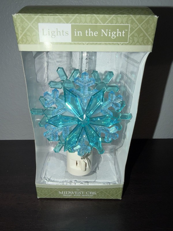 Midwest CBK Lights in the Night Blue Snowflake Light Plug In Boxed