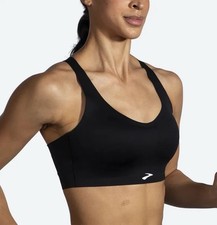 Brooks Dare Strappy Run Bra 2.0 Women Black 350088001 Size 36A/B New