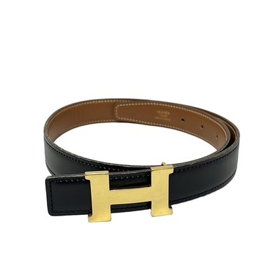 Auth HERMES H Belt - Black Box Calf Square B Belt | eBay