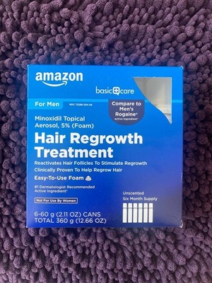 Amazon Basic Care Minoxidil 5% Men Hair Regrowth Solution   6 Bottles Exp 10/26