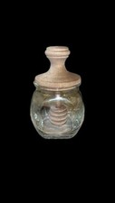 Vintage Olive Wood Honey Pot With Lid/Dipper