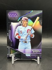 Bryson Stott 2026 Topps Chrome Black Base Set #115 Purple /75 Refractor Phillies