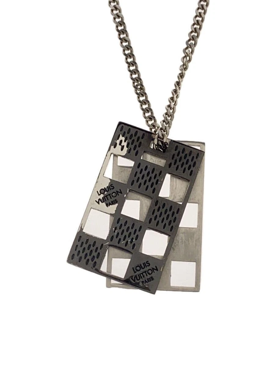 LOUIS VUITTON（LV） Collana LOUIS VUITTON placca collier damier traforata_placcata SLV con parte superiore