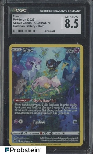 2023 Pokemon Crown Zenith Galaraian Gallary GG10/GG70 Mew Holo CGC 8.5