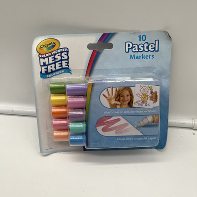 Crayola Color Wonder Markers, Mess Free Pastel Mini Markers 10 Pack