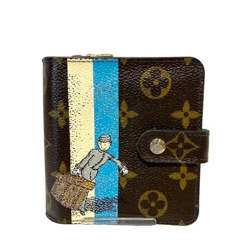 Louis Vuitton Monogram Groom Compact Zip Wallet Brown Unisex Used From Japan