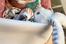 Medical-Grade Silicone JollyPop Pacifier with Machine-Washable RaZbuddy Toy